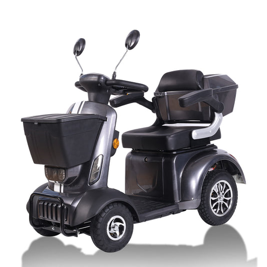 COOLBABY Heavy Duty 4-Wheels Mobility Scooter, 418 lb Capacity Large Wheelchair for Seniors, Adults, Magnetic Brake, No Assemble Required - COOLBABY