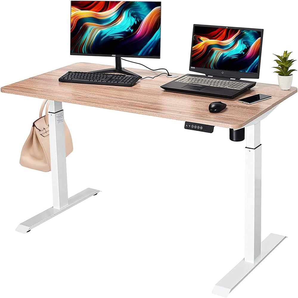 COOLBABY 55×27.5 Inch Electric Height Adjustable Standing Desk,Office Desk for Standing or Sitting,Splice Board Home Office Computer Standing Table - COOLBABY