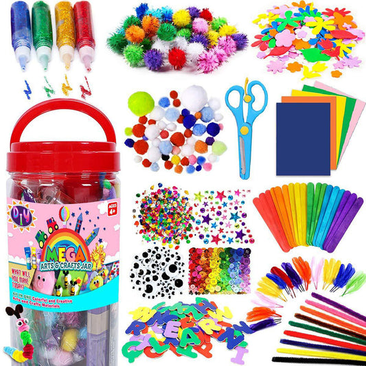 COOLBABY ZRW-GYWJ Arts and Crafts Supplies for Kids - Craft Kits for Kids Age 4-8 with Construction Paper & Craft Tools, Girls Toys, DIY School Craft Project - COOL BABY