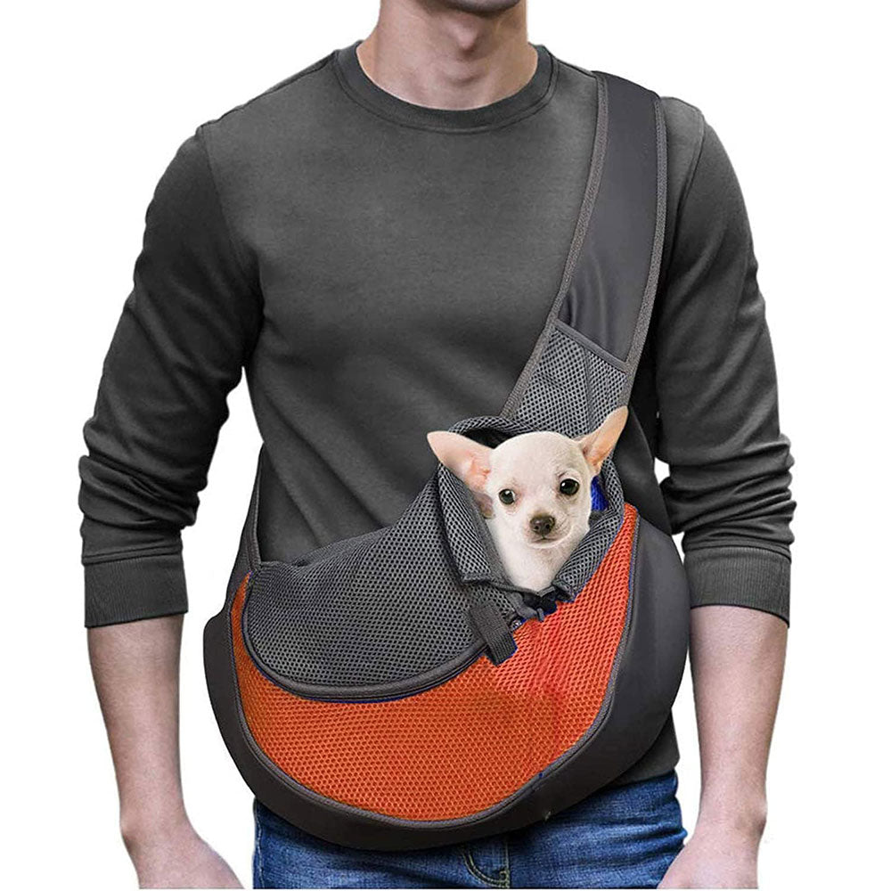 COOLBABY LZM-CWBB03 Pet Dog Out Carrying Bag,Pet Dog Sling Carrier Breathable Mesh Travel Safe Sling Bag Carrier for Dogs Cats,Within 3 kg,Small,38 * 10 * 20CM - COOL BABY