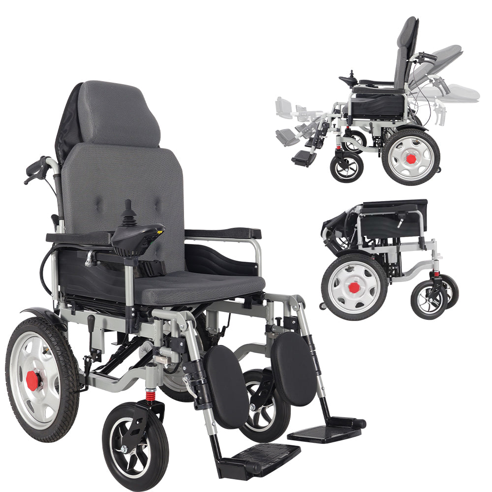 300lbs Electric Wheelchair for Adults, Motorized Full-lying Wheelchair with 20.47" Wide Cushion, 15 Miles Long Travel Range, All Terrain Motorized Wheelchair for Seniors Portable - COOLBABY