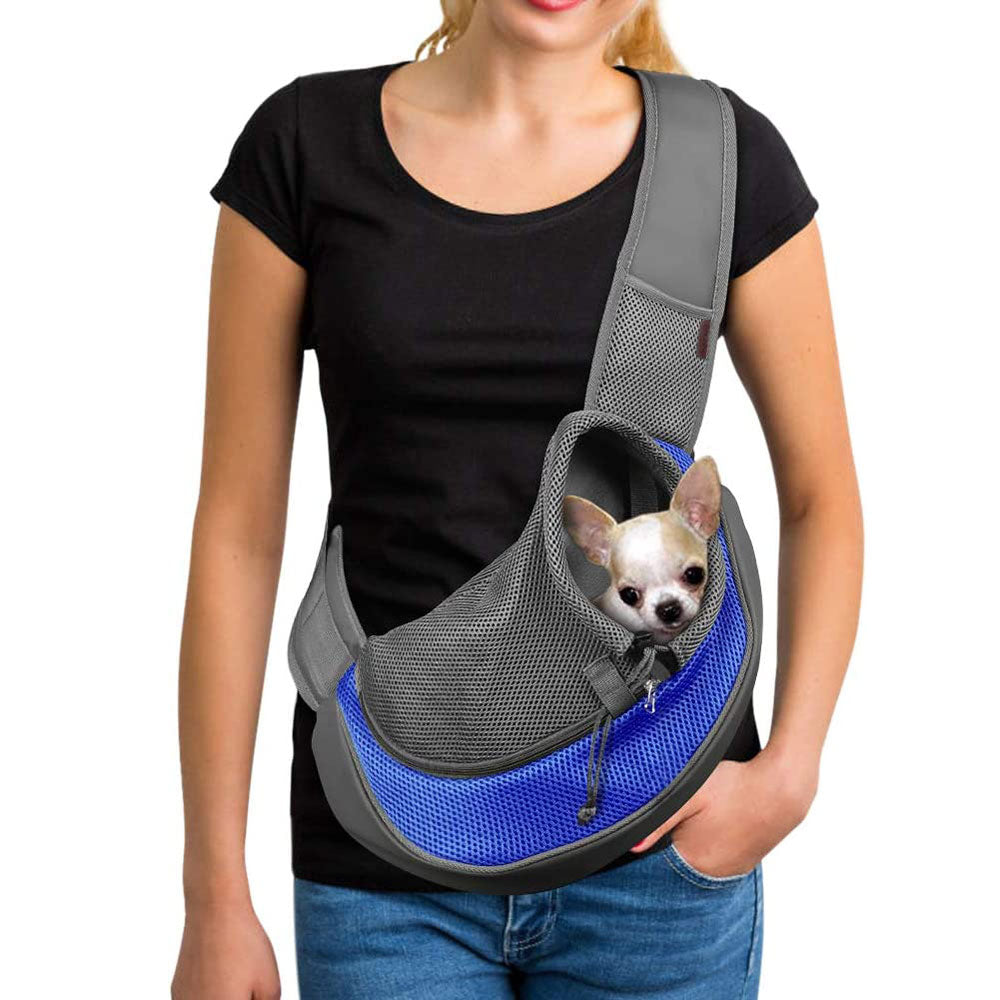COOLBABY LZM-CWBB03 Pet Dog Out Carrying Bag,Pet Dog Sling Carrier Breathable Mesh Travel Safe Sling Bag Carrier for Dogs Cats,Within 3 kg,Small,38 * 10 * 20CM - COOL BABY