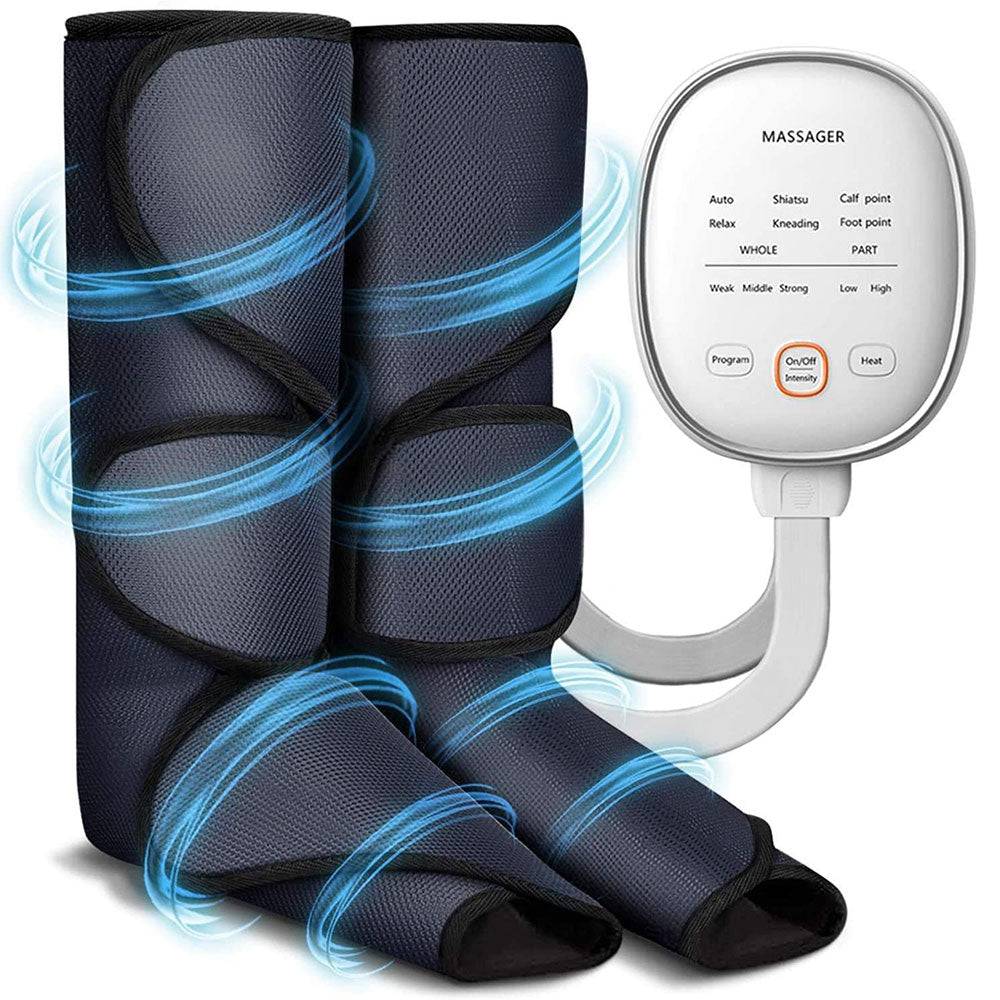 COOLBABY Leg Air Compression Massager,Electric Leg Massager Vibration Hot Compress,Foot and Calf Circulation Compression and Relaxation,6 Modes 3 Intensities - COOL BABY