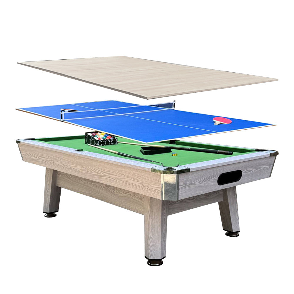 8 FT Pool Tables Billiards for Indoor Home Use, Billiards/Table Tennis/Dining Table Multi-functional 3 in 1, High Density Board Billiard Table