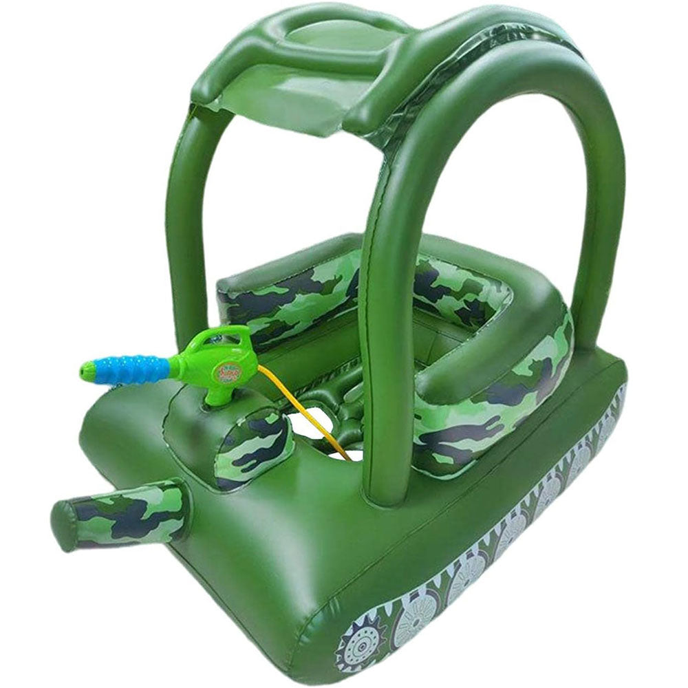 Kids Swimming Float Inflatable Baby Pool Float with Sun Canopy and Safety Seat Tank Baby Swimming Ring for Beach Party Pool Toys - COOLBABY