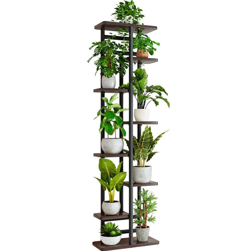 COOLBABY Plant Stand 8 Tier 9 Potted Indoor Flower Pot Organizer Plant Storage Display Shelf Corner Living Room Balcony - COOL BABY