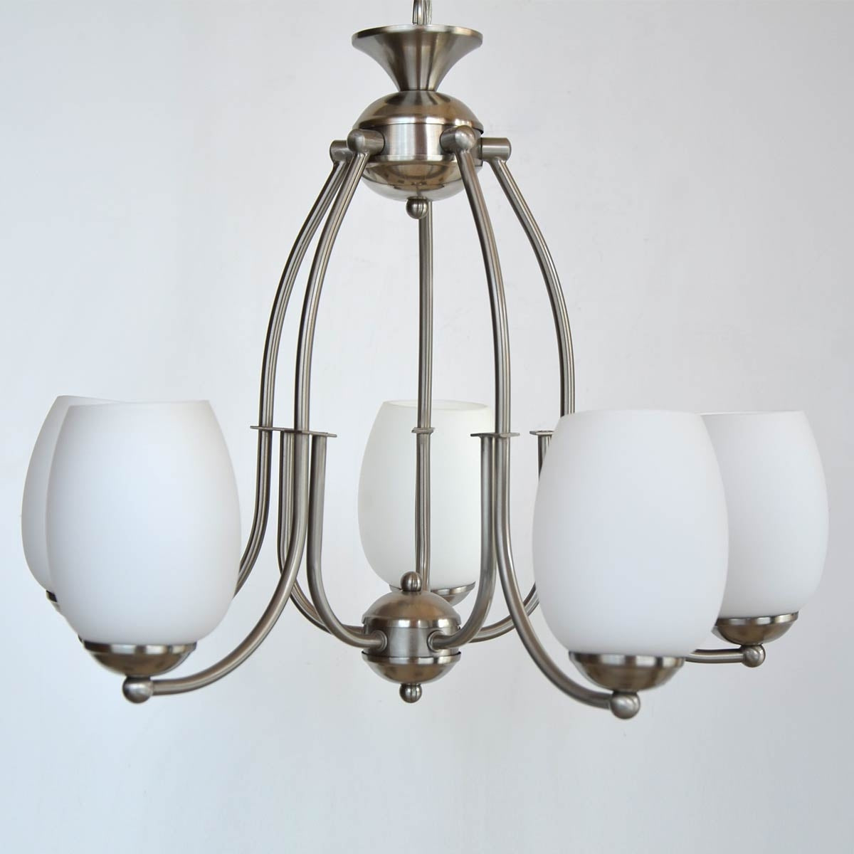 Up light Chandelier 5 Arms - Satin Nickle - COOLBABY