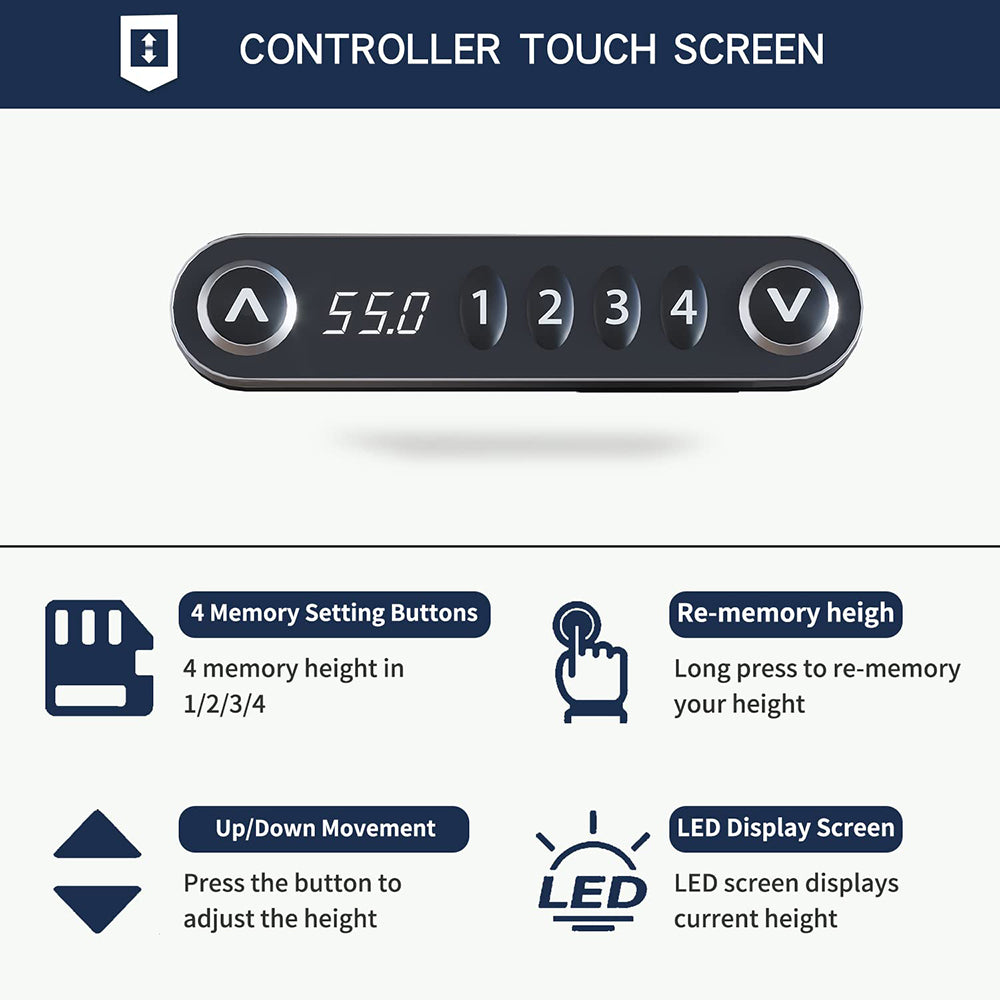 COOLBABY L-Shaped Electric Standing Desk,59 Inches Height Adjustable Stand up Table,Sit Stand Computer Desk with 4 Memory Settings,Black Splicing Board - COOLBABY