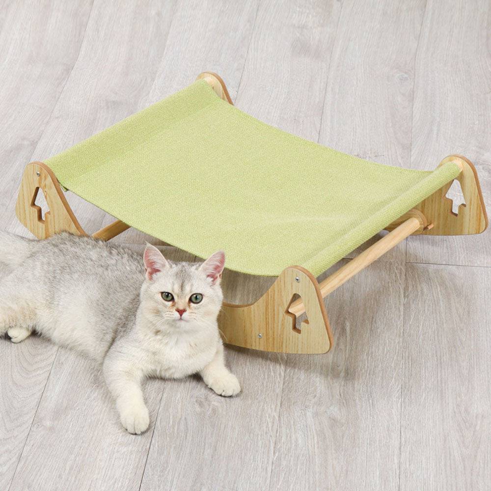 COOLBABY Cat Bed Pet Bed,Pet Shaker,Anti-slip Mat Design,Washable Breathable Cloth Pad,Solid Wood Cat Bed,for Little Cat and Little Dog - COOL BABY