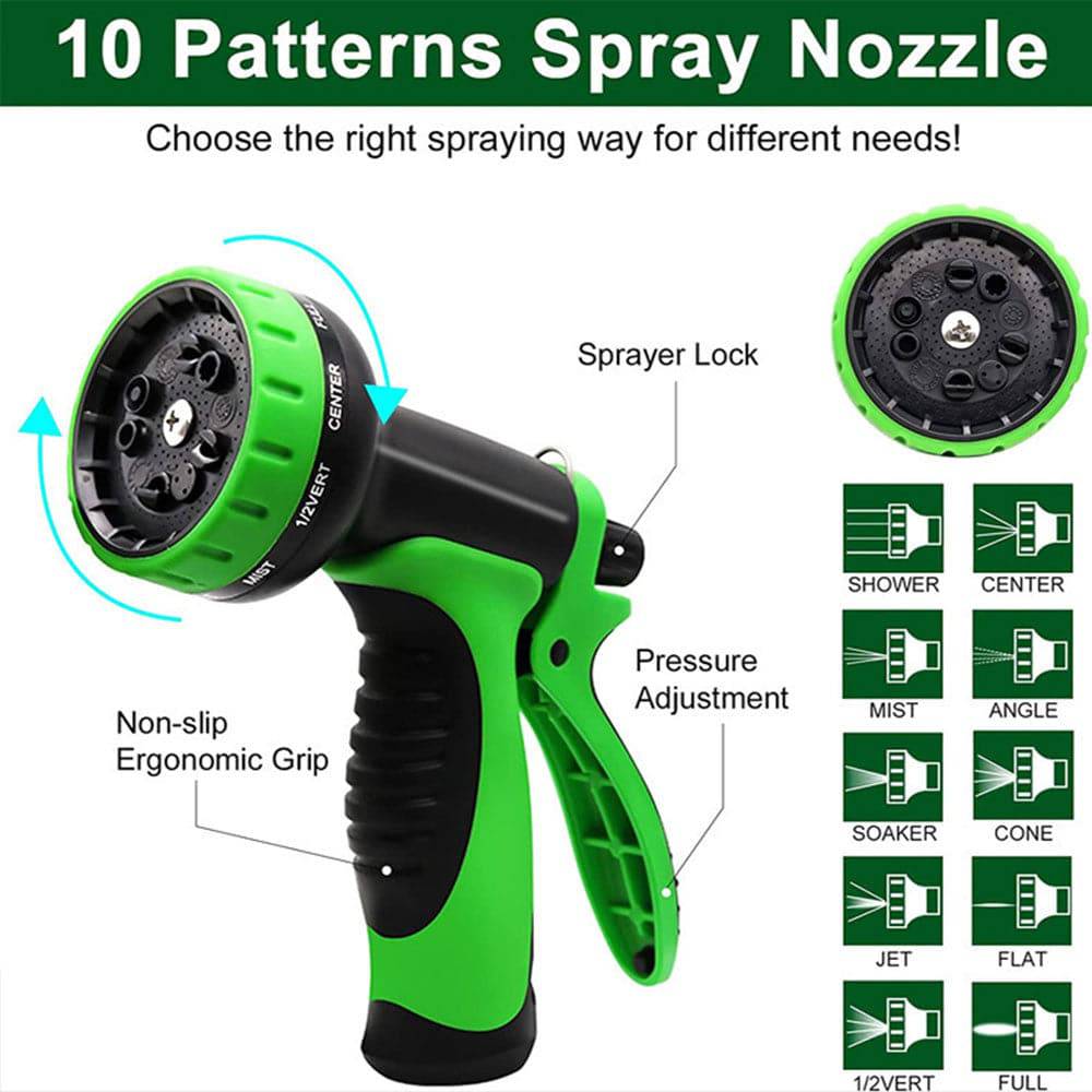 COOLBABY Expandable Garden Hose with 10 Function Nozzle,Leakproof Retractable Garden hose - COOL BABY