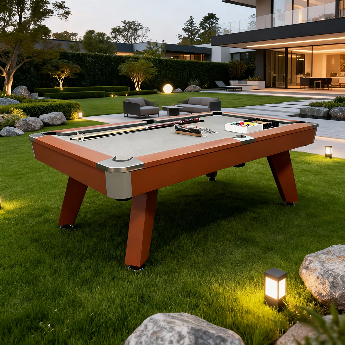 Waterproof Stone Slate Professional Pool Table Billiard Tables 7 Ft Classic Design Perfect for Family, Home, Dining, or Living Room