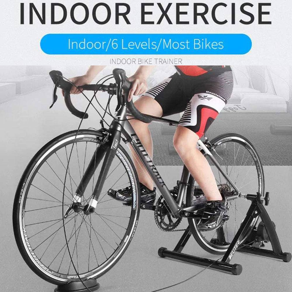 COOLBABY Bike Trainer, Magnetic Bicycle Stationary Stand for Indoor Exercise Riding, 24-28" Bike,Quick-Release, 6 Resistance Setting - COOL BABY