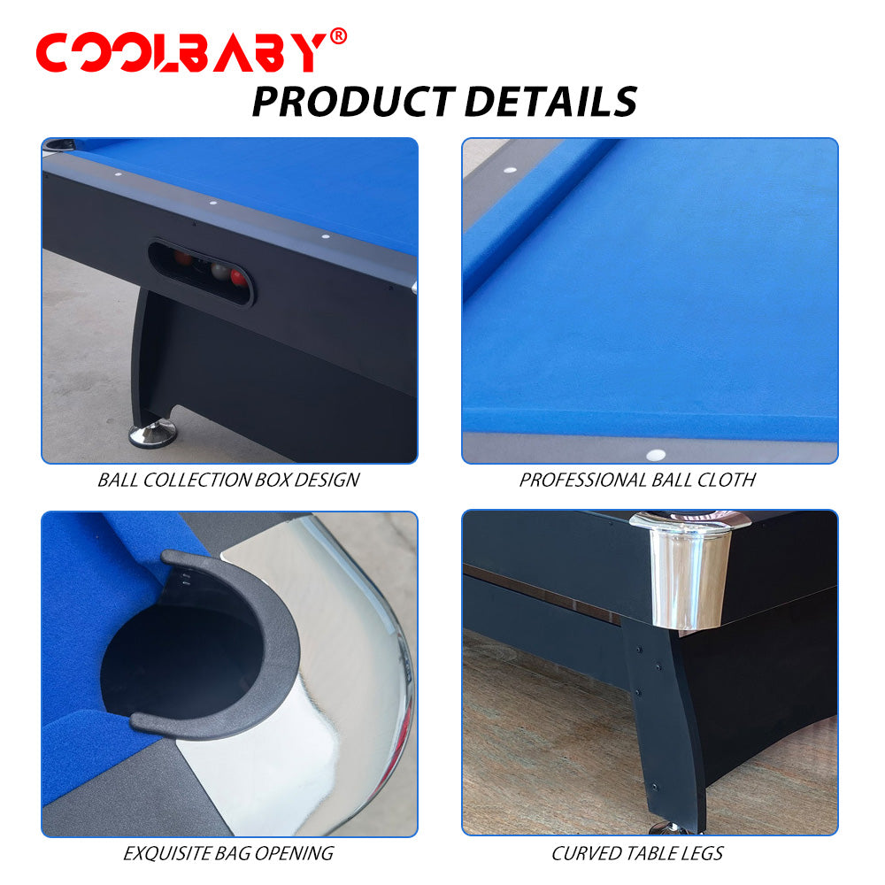 6FT Billiards Table,3 in 1 Professional Billiard Pool Tables, Scratch Resistant Luster, DGMT-7012 - COOLBABY