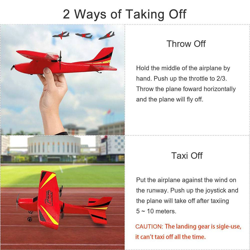 COOLBABY Remote Control Glider,2.4GFixed-Wing Model Aircraft EPP Built-in 6-Axis Gyroscope Remote Control Aircraft - COOL BABY