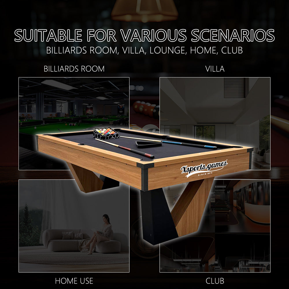 7 FT Pool Tables Billiards for Indoor Home Use,Billiards/Table Tennis/Dining Table Multi-functional 3 in 1,High Density Board Billiard Table
