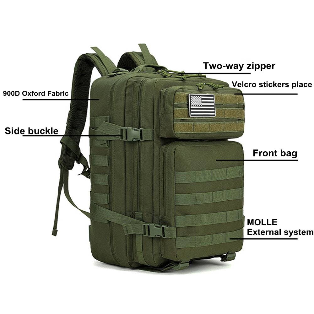 COOLBABY Military Tactical Backpack Large 45L Molle Bag Backpacks Rucksacks - COOL BABY
