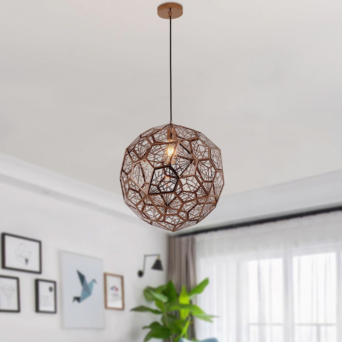 Pendant Light Round Large - Rose Gold - COOLBABY