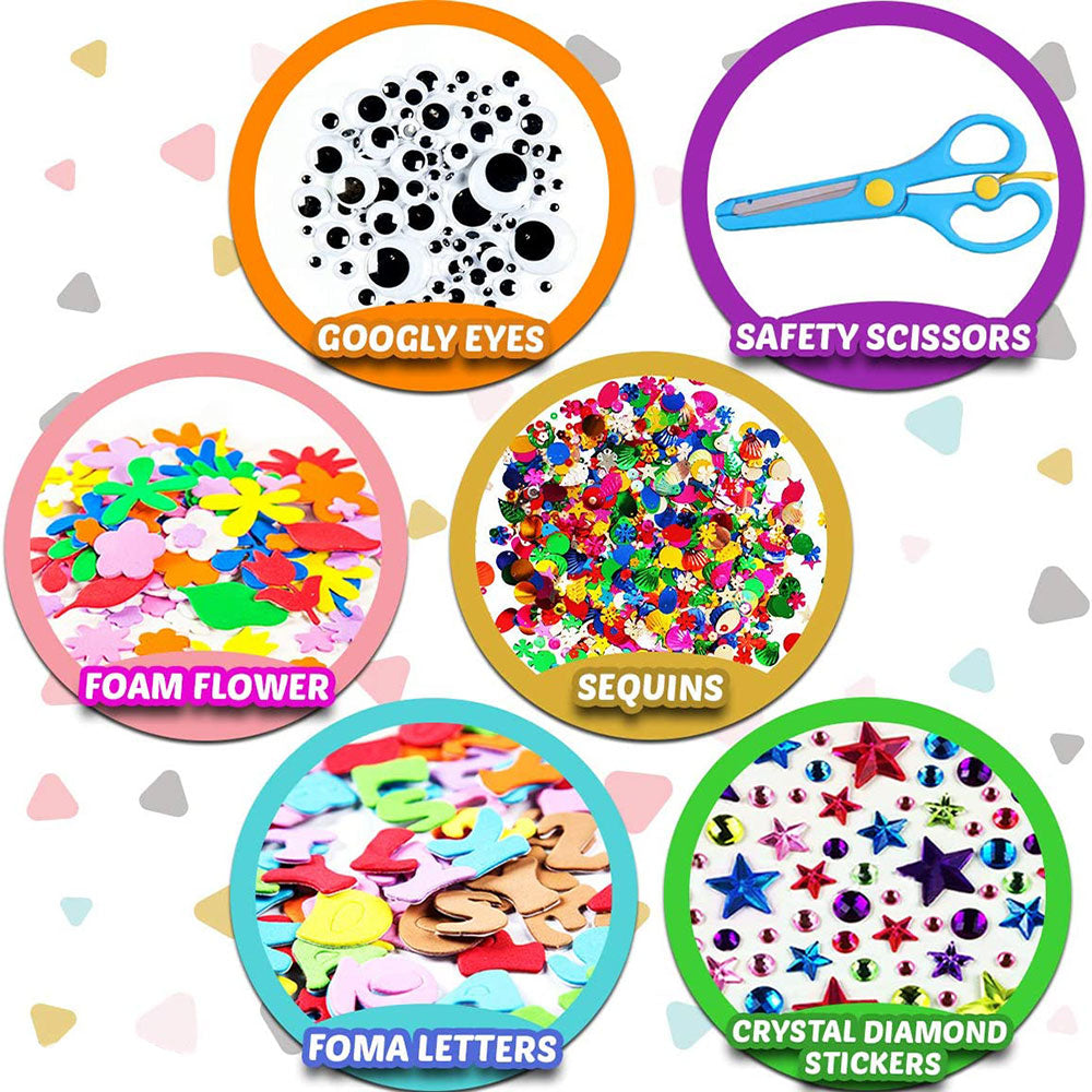 COOLBABY ZRW-GYWJ Arts and Crafts Supplies for Kids - Craft Kits for Kids Age 4-8 with Construction Paper & Craft Tools, Girls Toys, DIY School Craft Project - COOL BABY