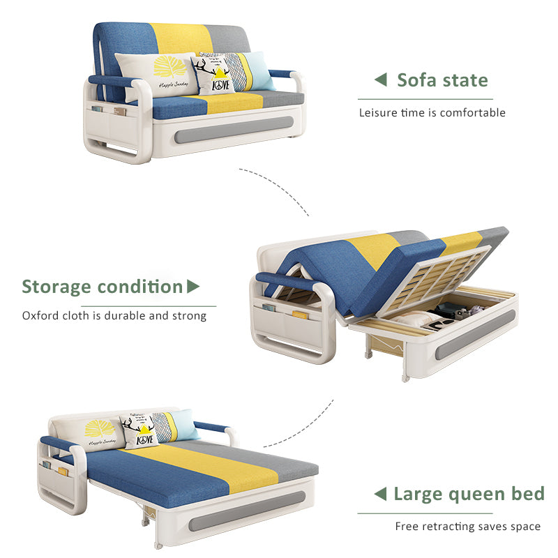 Modern Sectional Sofa Bed Set for Living Room & Dining Wood with Fabric & Foam Padding Reclining Feature Hotel Suitable (1.58M)