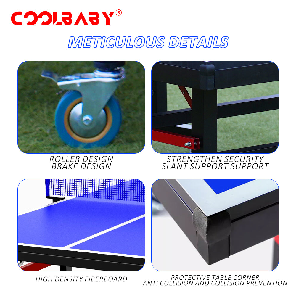 Professional grade home/business table tennis table, durable folding design, enjoy high quality table tennis experience - COOLBABY