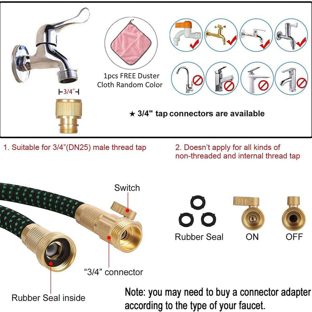 COOLBABY Expandable Garden Hose with 10 Function Nozzle,Leakproof Retractable Garden hose - COOL BABY