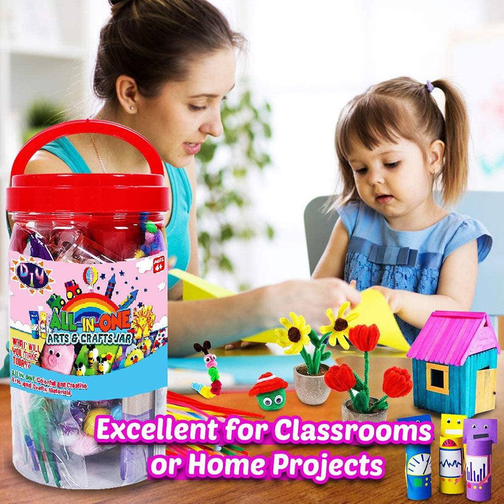 COOLBABY ZRW-GYWJ Arts and Crafts Supplies for Kids - Craft Kits for Kids Age 4-8 with Construction Paper & Craft Tools, Girls Toys, DIY School Craft Project - COOL BABY