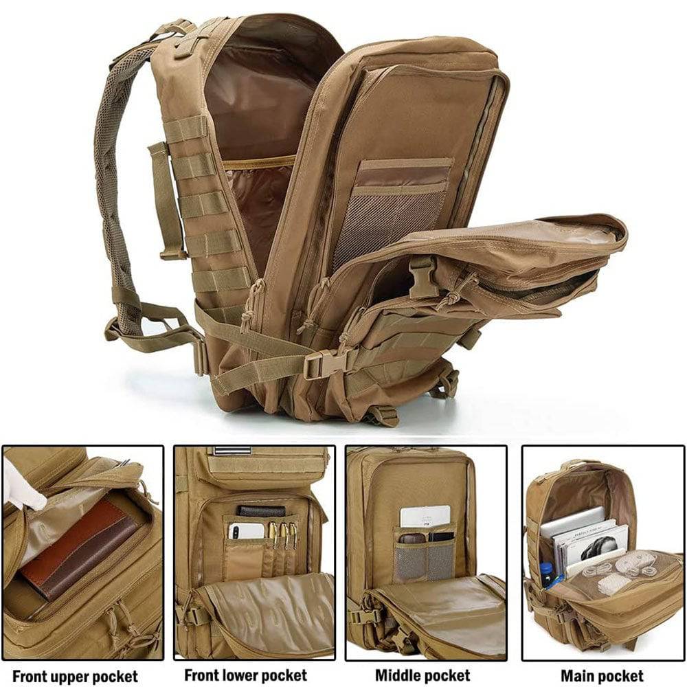 COOLBABY Military Tactical Backpack Large 45L Molle Bag Backpacks Rucksacks - COOL BABY
