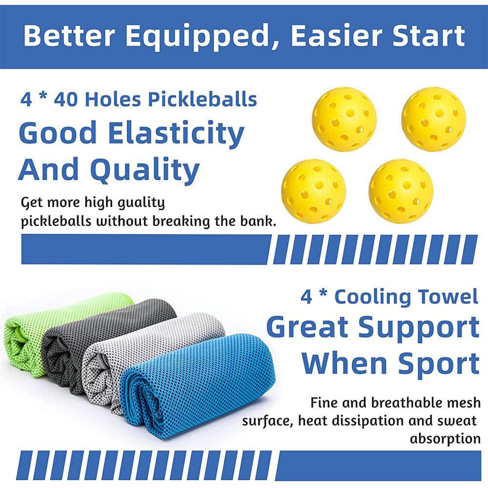 COOLBABY LZM-QP01 Pickleball Paddles,Pickleball Set of 4 Premium Wood Pickleball Paddles,Pickleball Rackets with Ergonomic Cushion Grip - COOL BABY