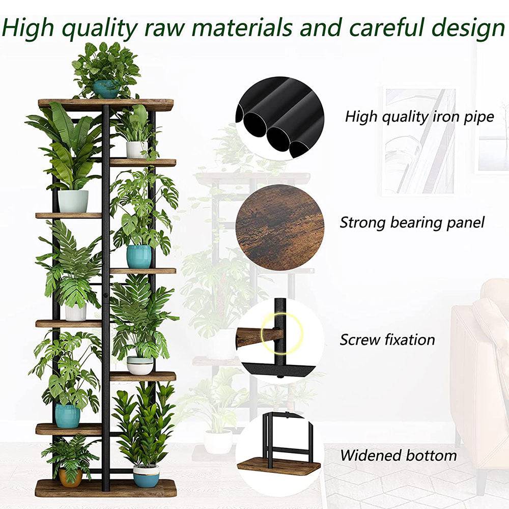 COOLBABY Plant Stand 8 Tier 9 Potted Indoor Flower Pot Organizer Plant Storage Display Shelf Corner Living Room Balcony - COOL BABY