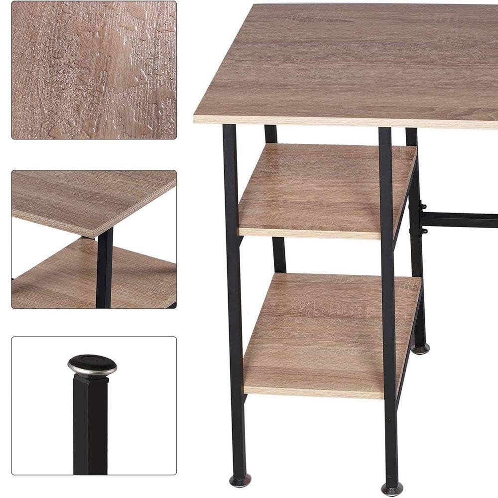 COOLBABY Simple Style Wood Table & Metal Frame Home Office Computer Desk Writing Study Workstation - COOL BABY