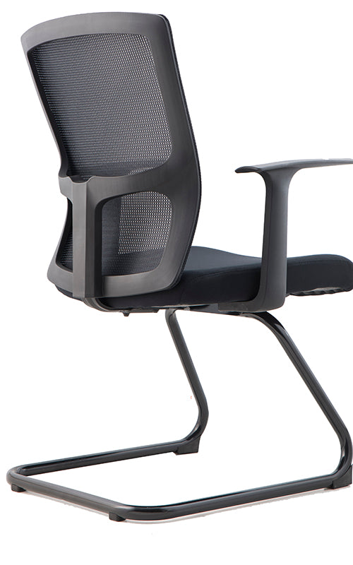 Medium Back Office Bow Chair, Visitor Chair - Black - COOLBABY