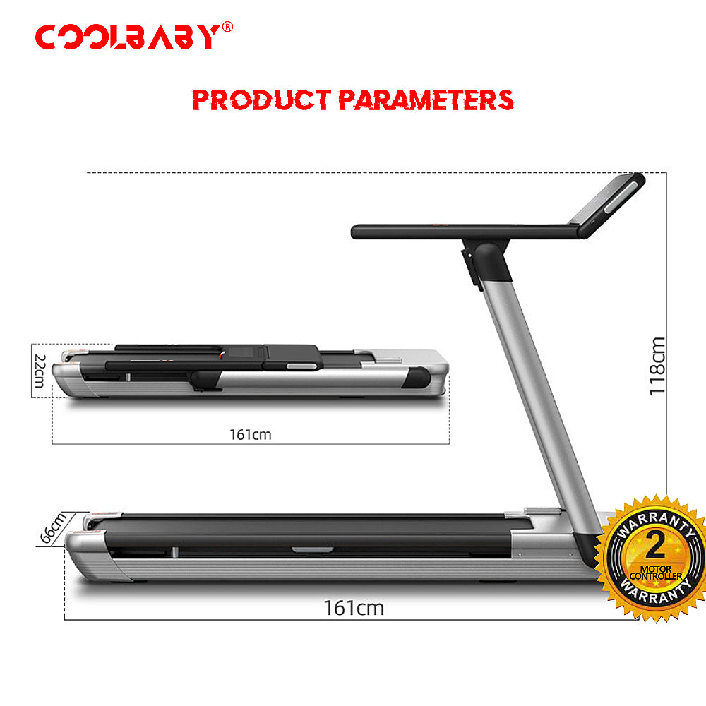 Fitness PBJ22 (4HP Peak) Motorised Treadmill for Home Use 10.1"Color Screen, With Wifi | Speed Range1-15 Km - COOLBABY
