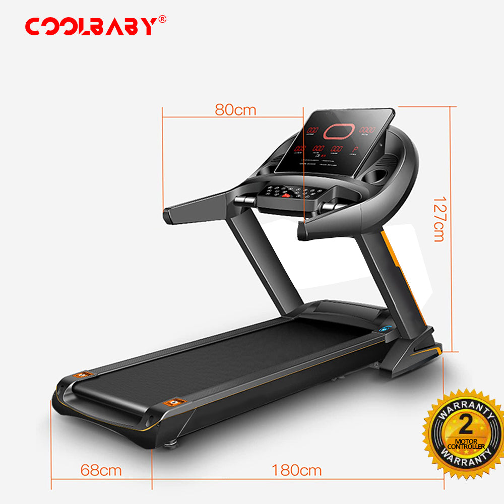 Fitness PBJ24 Treadmill 4HP Peak Motor, Auto Incline, Speed Range1-18 Km, LED Display, 150 Kg User Weight,Hydraulic Foldable, Inbuilt Speakers
