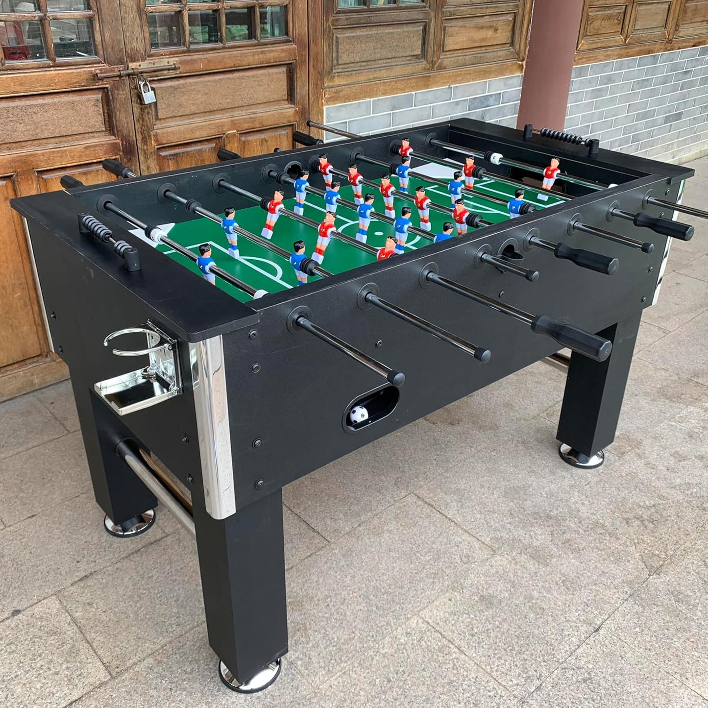 55 Inch Full Size Foosball Table Game Soccer Table for Adults - Perfect for Home, Office or Game Room - Black