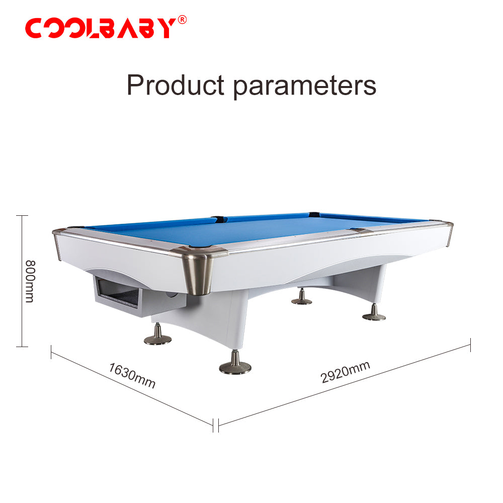 COOLBABY Indoor Luxury Pool Billiards Table 9ft Slate Club Pool Tables Professional Snooker & Billiard Table for Club Use - COOLBABY