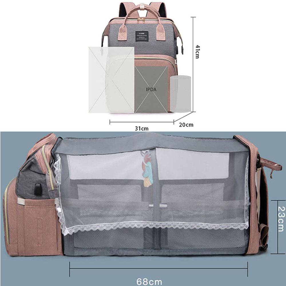 COOLBABY Diaper Bag Backpack,7 in 1 Travel Diaper Bag,Mommy Bag With USB Charging Port - COOL BABY