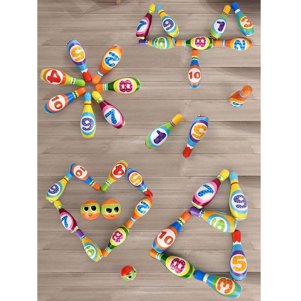 COOLBABY WQSJ-BLQWJ Kids Bowling Set - with 10 Bowling Pins & 2 Balls - COOL BABY
