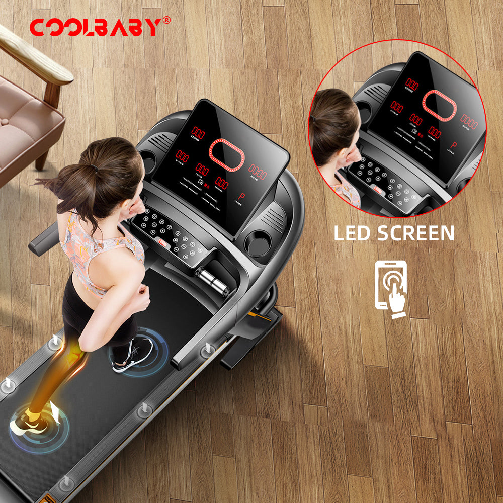 Fitness PBJ24 Treadmill 4HP Peak Motor, Auto Incline, Speed Range1-18 Km, LED Display, 150 Kg User Weight,Hydraulic Foldable, Inbuilt Speakers