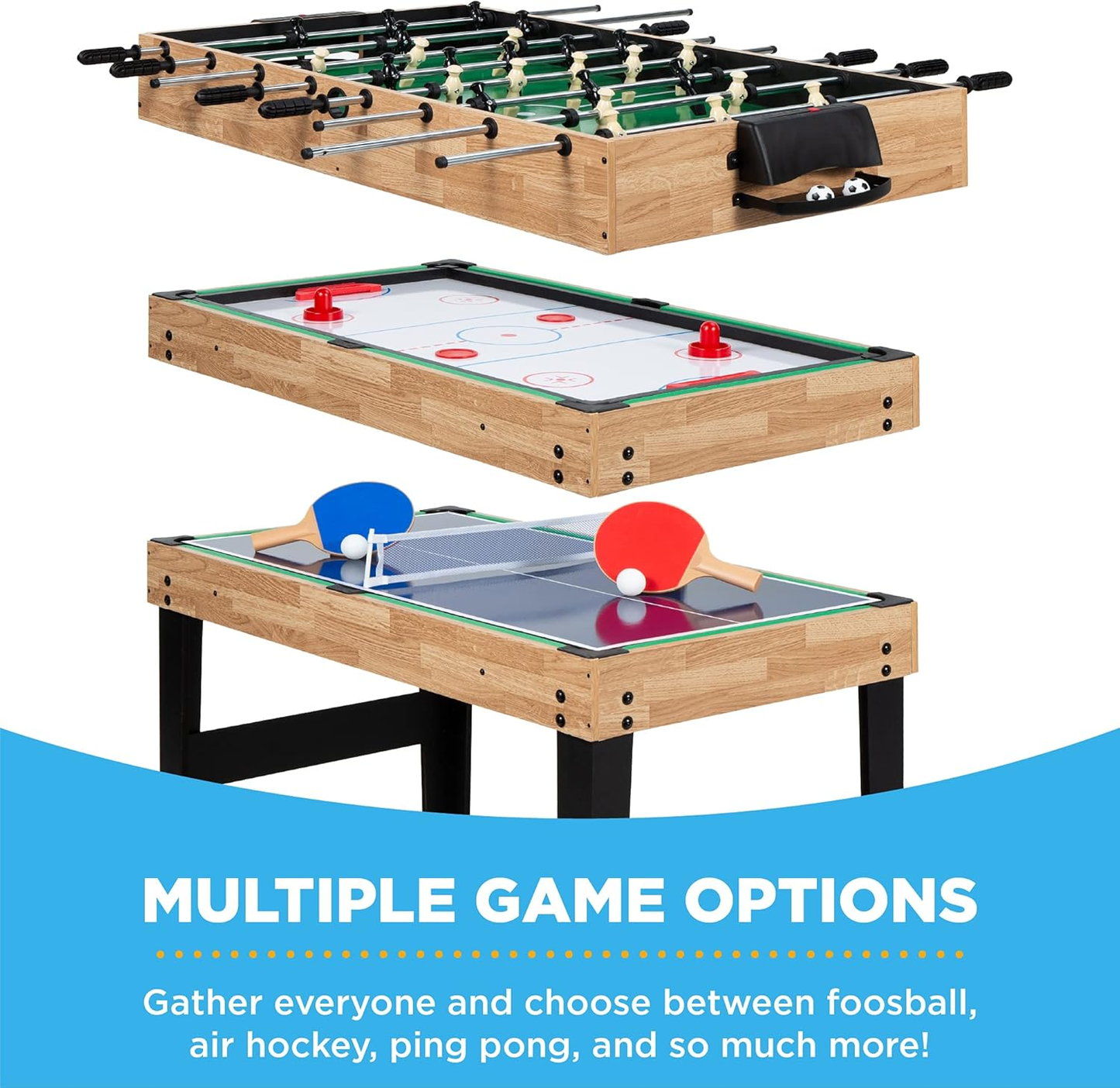 2x4ft 10-in-1 Multi-function Combo Game Table Set Foosball Table for Home, Game Room - COOLBABY