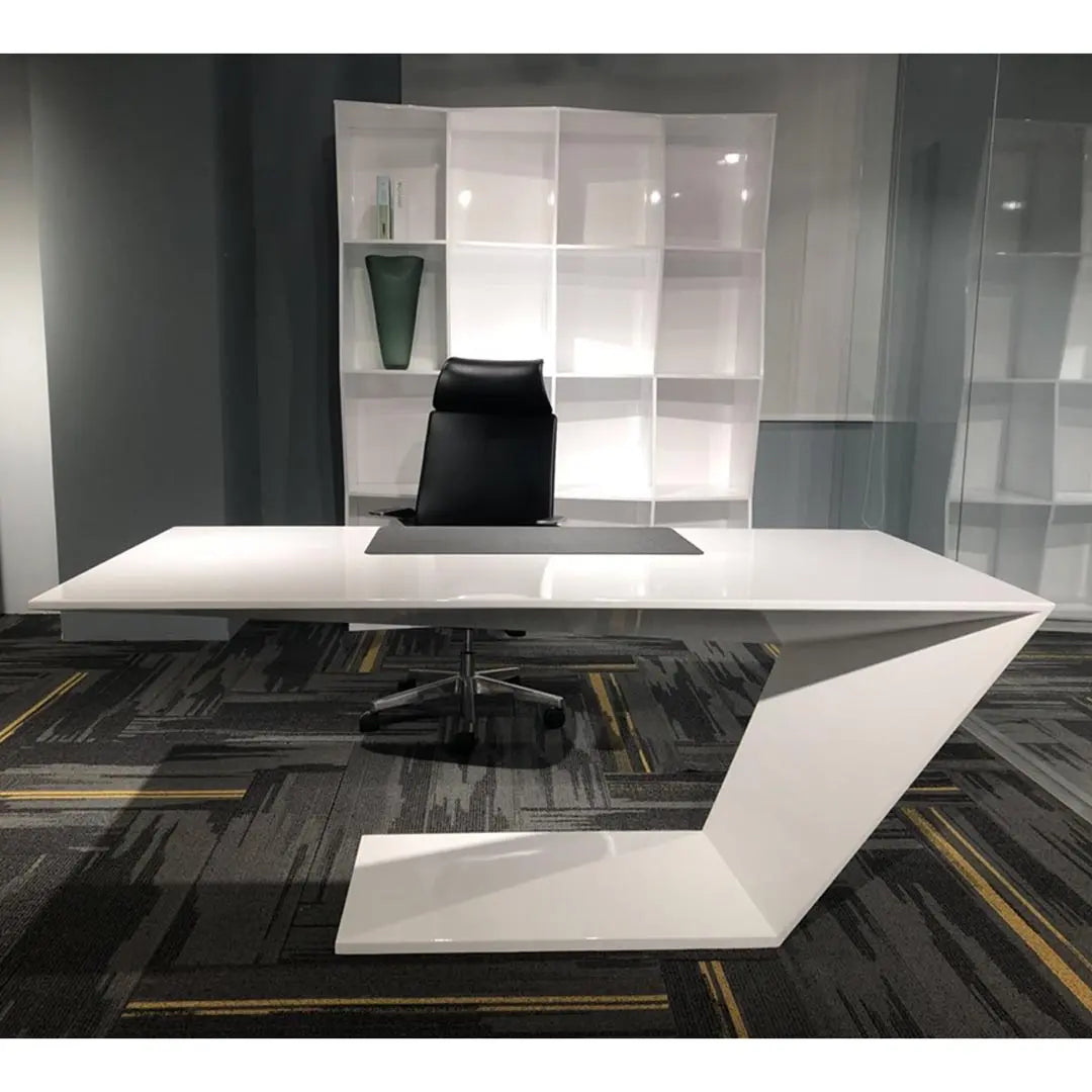 Executive Office Table – Huimei BG‑9903 Modern Glossy Grey Desk