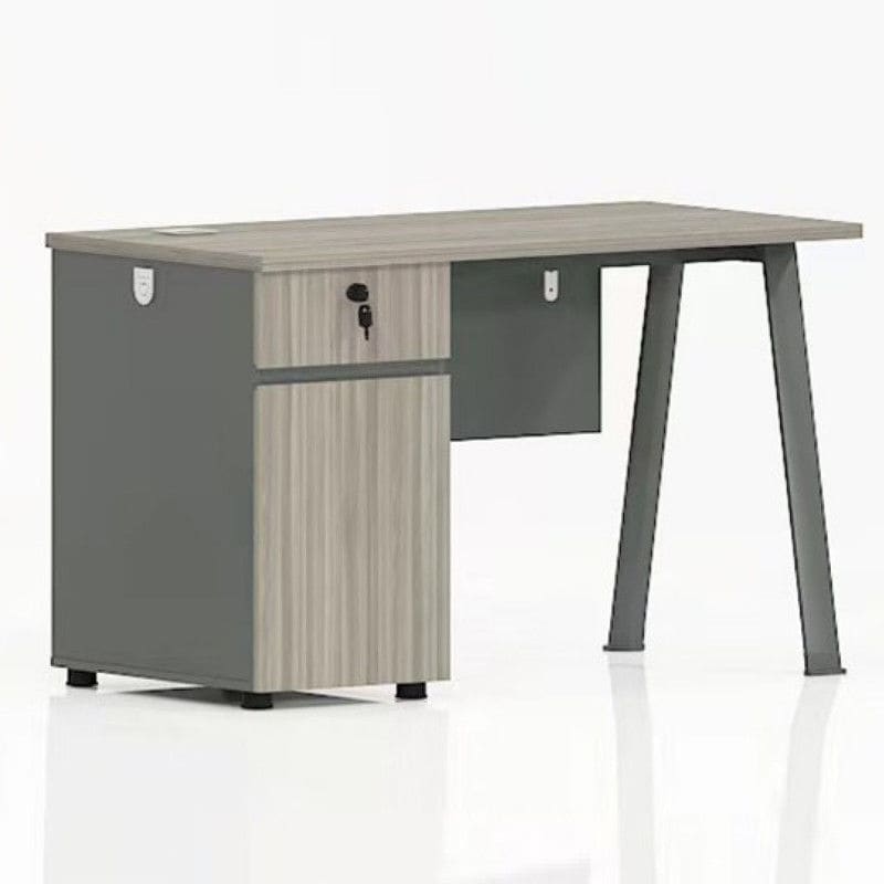 Neo Front MDF Worksatation Desk Single Seater Computer Desk office table with Storage Cabinet, 120cm - COOLBABY