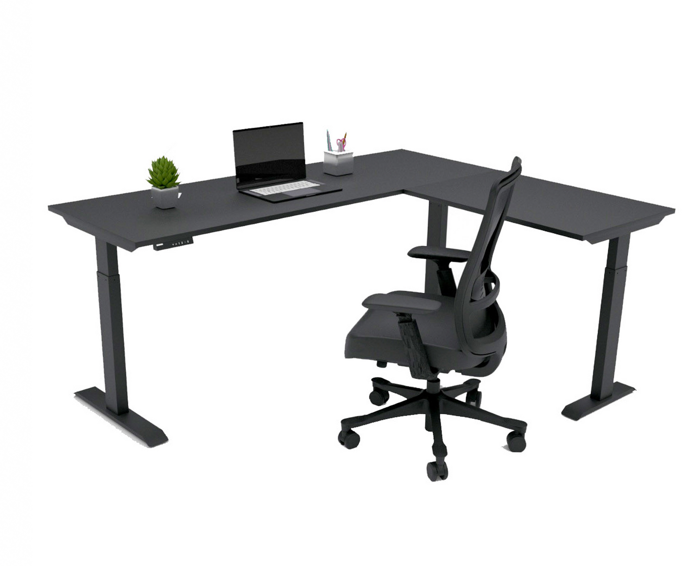 Elevate L‑Desk Shape – Smart Height‑Adjustable L‑Shaped Workstation with Memory Control