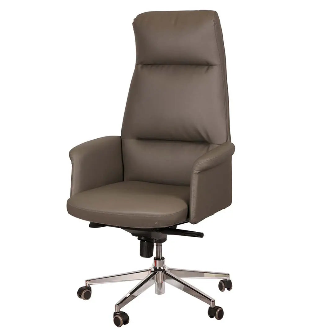 High Back Office Chair 205‑A – Ergonomic PU Leather Executive Chair (Grey)