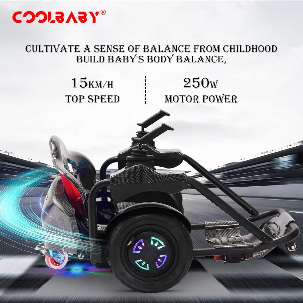 COOLBABY K8 360 Drift 10 "Tires Two-Handed Electric Scooter Go Cart Kating Car for Kids - COOLBABY