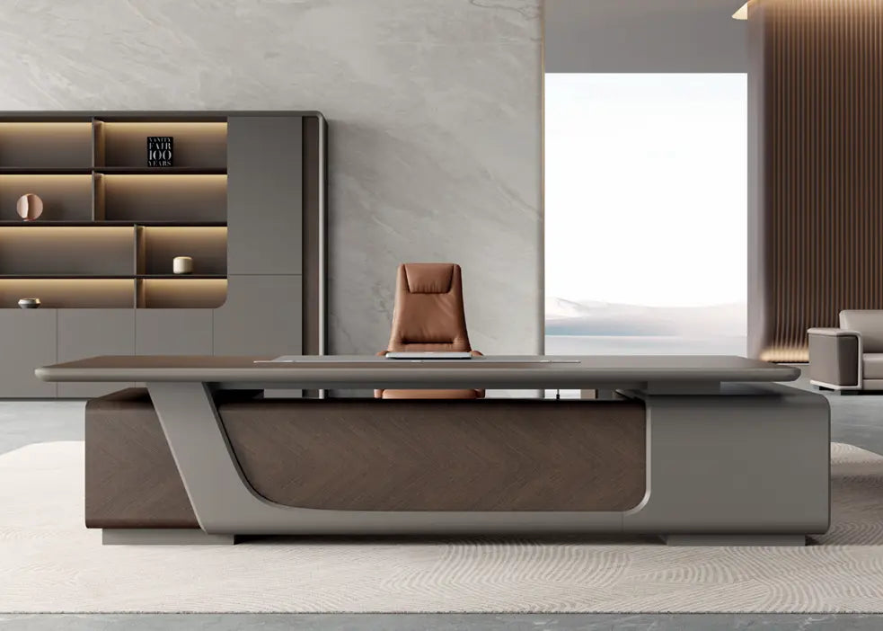 HZ‑320 Executive Desk – Premium Modern CEO Table (320 × 228 × 76 cm)