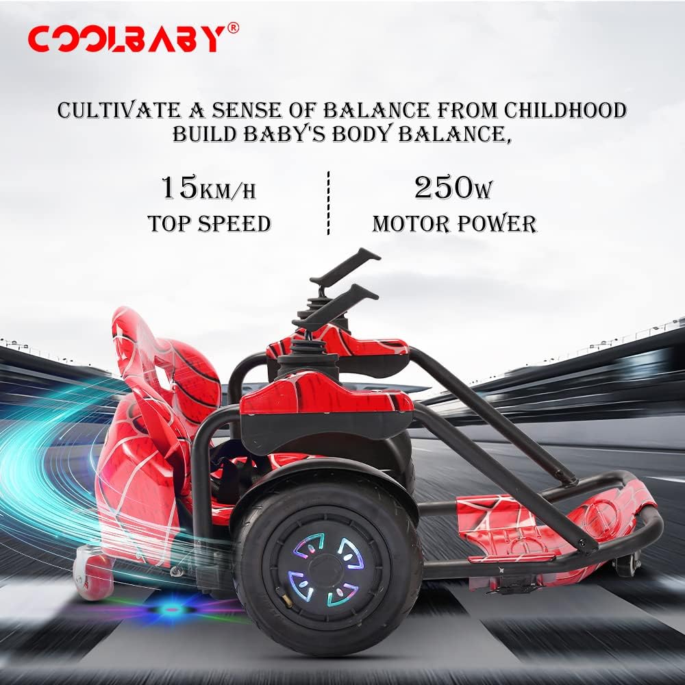COOLBABY K8 360 Drift 10 "Tires Two-Handed Electric Scooter Go Cart Kating Car for Kids - COOLBABY
