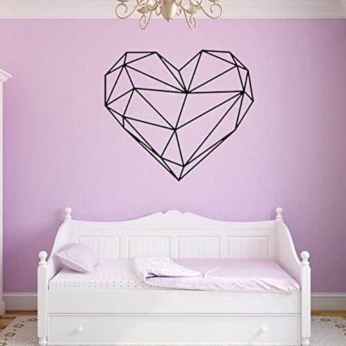 COOLBABY WWG42 Black Geometric Heart Wall Sticker for Home Decor Shaped Art Modern | Living Room WWG42-SRK - COOLBABY