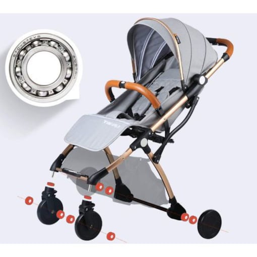 Portable Baby Stroller Travelling Pram, Grey, Green - COOLBABY