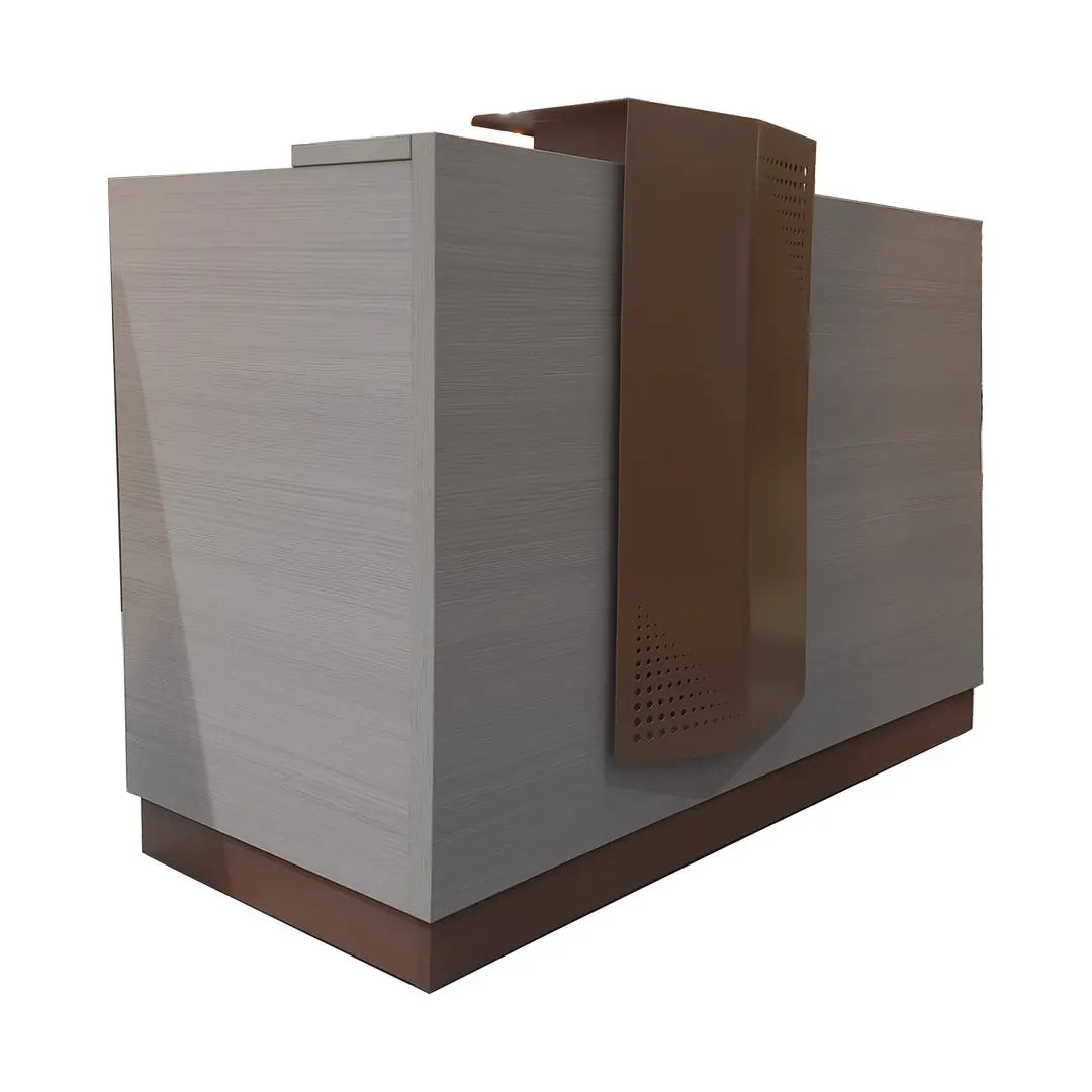 Reception Table – Modern White Oak HDF Front Desk with Cable Management & Multiple Sizes