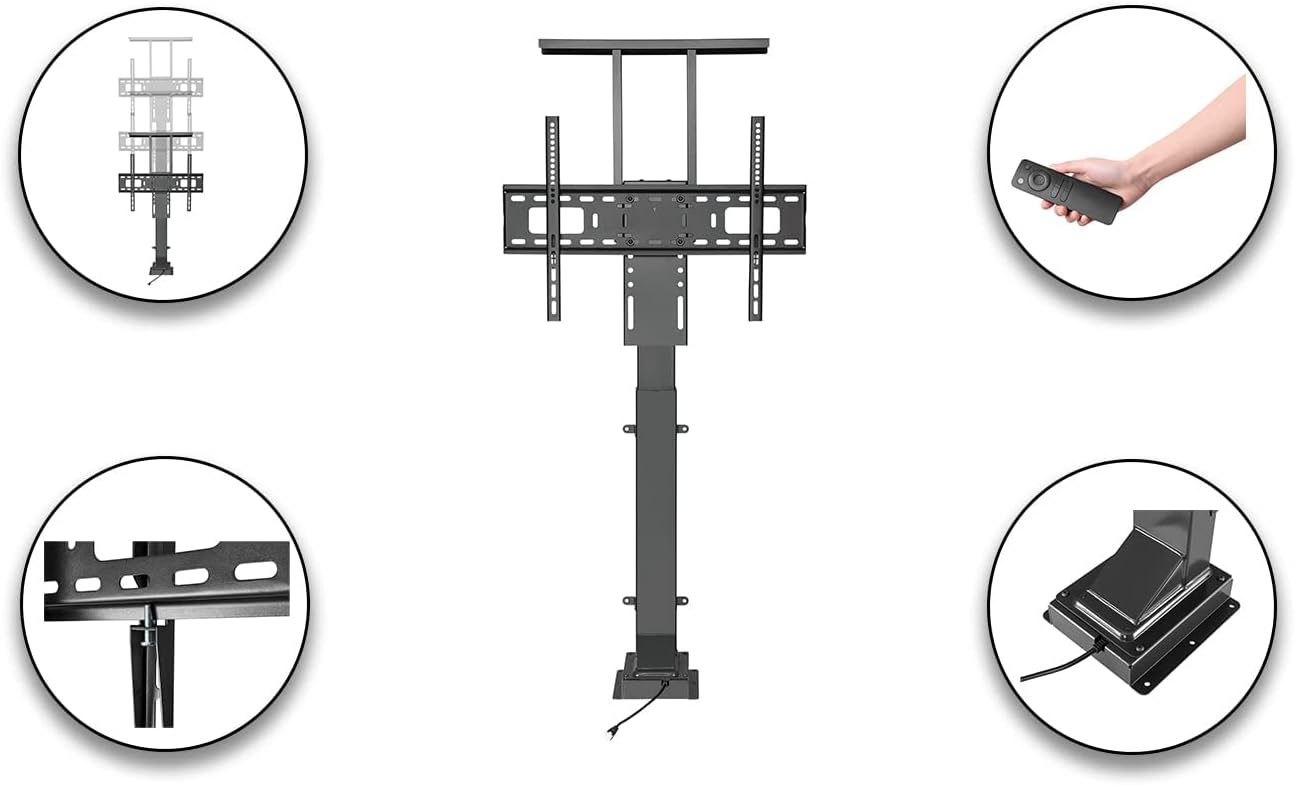 Height Adjustable TV Stand with Motorized Technology with Remote Control - COOLBABY